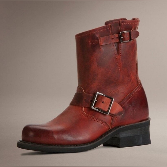 Frye Shoes - Frye‎ Women's Karla Engineer Short Boot in Burnt Red Old Town